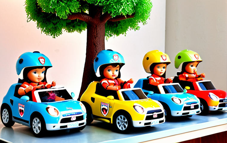 Immersive Themed Play**
    A vibrant, dynamic scene of children actively engaged in a "Robocar Poli" rescue team role-playing experience inside a modern children's cafe. Children aged 4-7 are dressed in small, cute rescue uniforms (similar to Robocar Poli characters like Poli, Amber, Roy, Helly), interacting with miniature city models featuring simulated emergency situations (e.g., a small "traffic jam" or a "cat stuck in a tree"). They are enthusiastically "driving" mini rescue vehicles and using prop rescue tools, their faces beaming with joy and focus. The environment is meticulously designed with rich details and bright colors, capturing a sense of adventure and accomplishment.

2.  **
