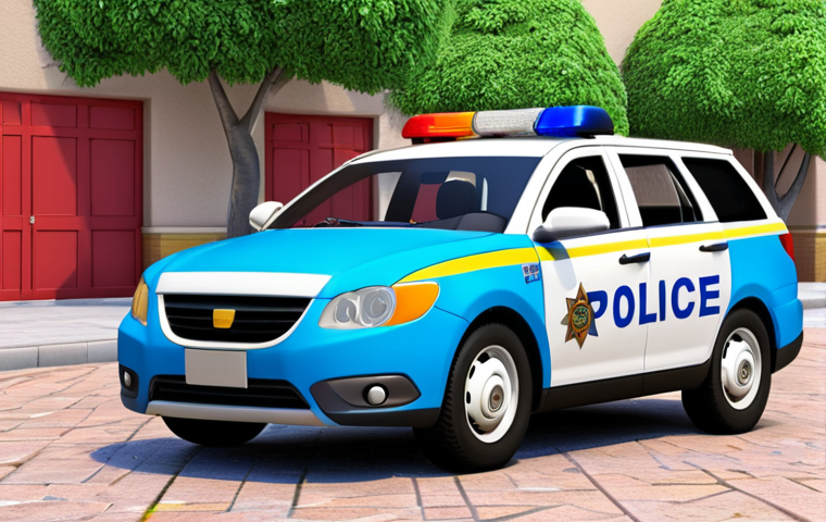 **

"Polly the police car, vibrant colors, cute character design, teaching social skills and safety rules to children, friendly and helpful, inspired by children's animation."

**
