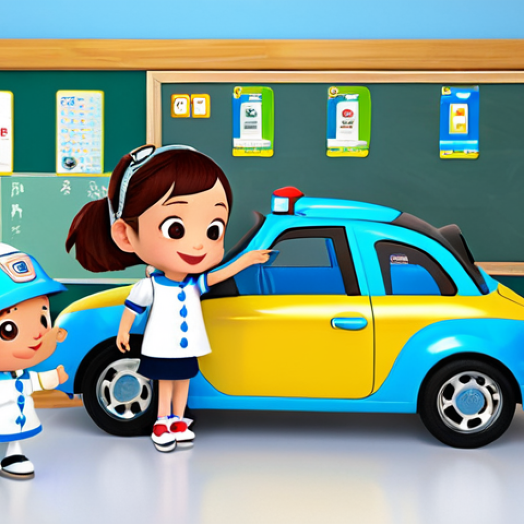 Interactive Learning Game**

"Robocar Poli and his team (Amber, Roy, Helly) are teaching kids Chinese vocabulary with flashcards, classroom setting, fully clothed, appropriate attire, safe for work, perfect anatomy, natural proportions, bright colors, family-friendly, educational illustration, learning environment"

**