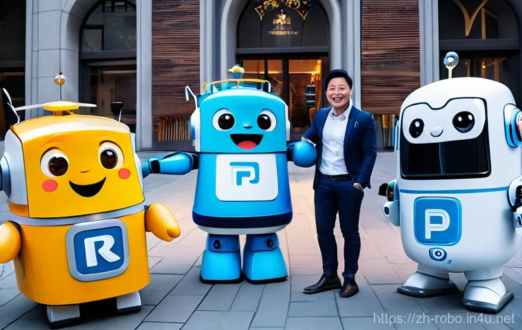 로보카폴리와 인형극 프로그램 - A vibrant and energetic scene from a live "Robocar Poli" puppet show. On a brightly lit stage, the f...