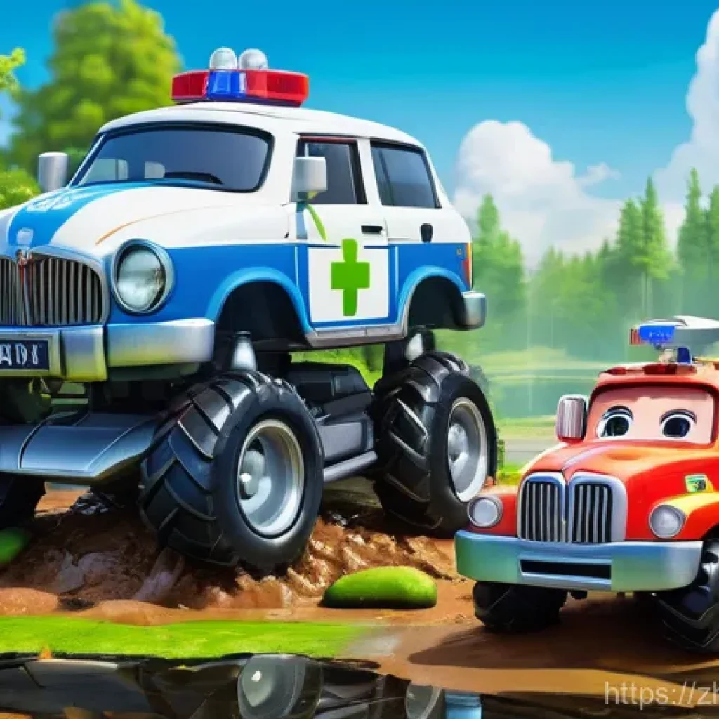 로보카폴리 시즌3 요약 - **Prompt 1: "Robocar Poli Team's Dynamic Swamp Rescue"**
    A vibrant, high-energy animation style ...