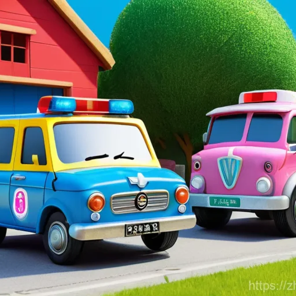 로보카폴리 브룸스타운 주민 소개 - **Prompt 1: Heroic Rescue in Brooms Town**
    An intricately detailed, vibrant illustration of Robo...