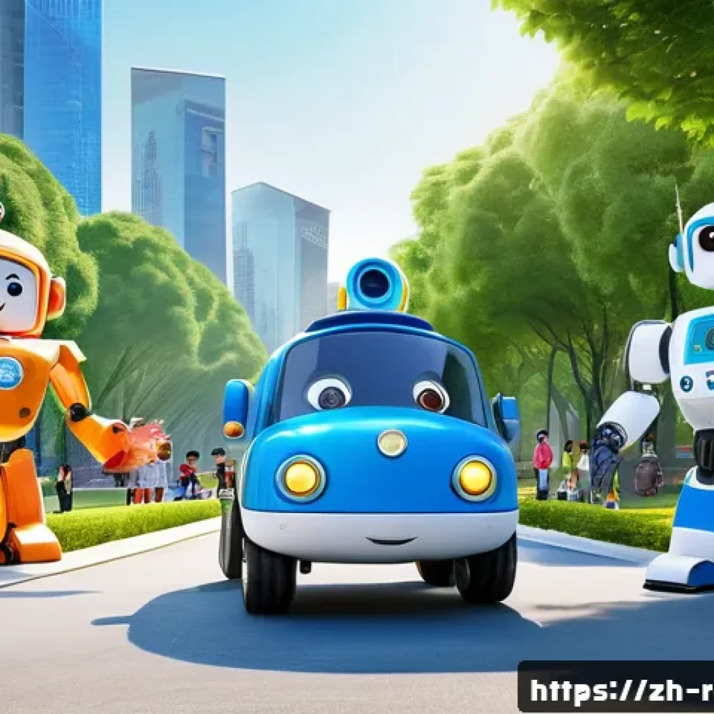 로보카폴리의 팬들에게 남긴 메시지 - A vibrant and detailed scene of Robocar Poli and his new diverse robot friends from the upcoming sea...