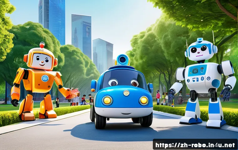 로보카폴리의 팬들에게 남긴 메시지 - A vibrant and detailed scene of Robocar Poli and his new diverse robot friends from the upcoming sea...
