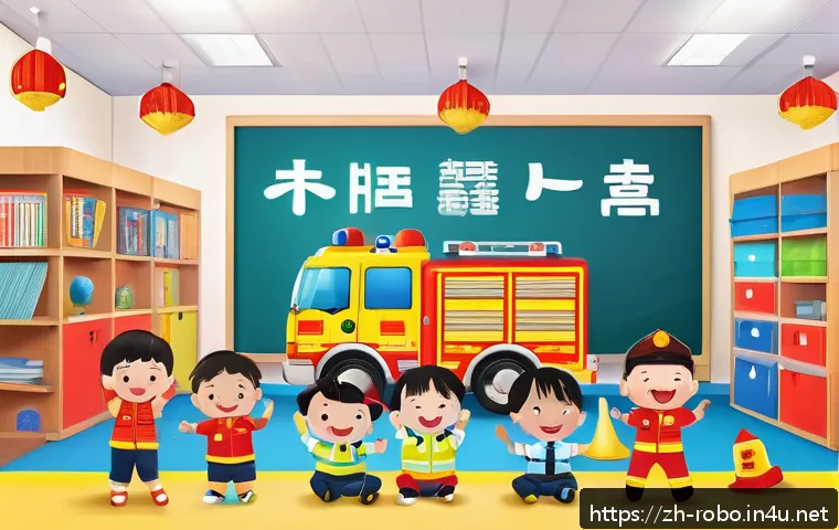 로보카폴리의 어린이 안전 교육 효과 - A vibrant classroom scene where young children wearing colorful underwear and diapers (for toddlers)...