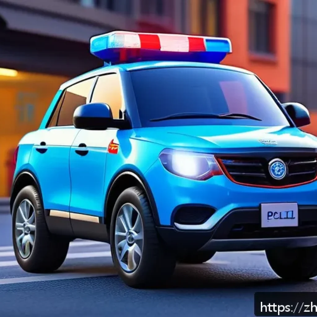 로보카폴리의 캐릭터 심리 분석 - A detailed scene featuring Poli, the brave and calm police car character from Robocar Poli, standing...