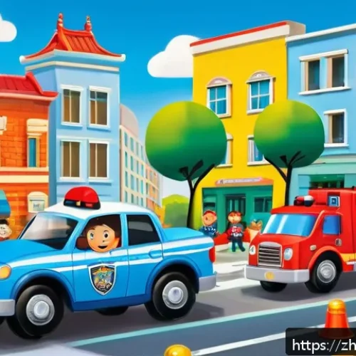 로보카폴리 스티커북 - A vibrant and colorful children&rsquo;s sticker book scene featuring a playful combination of police cars ...
