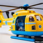 로보카폴리 헬리 장난감 - A detailed close-up of a Robocar Poli helicopter toy with smooth, rounded edges and vibrant blue and...
